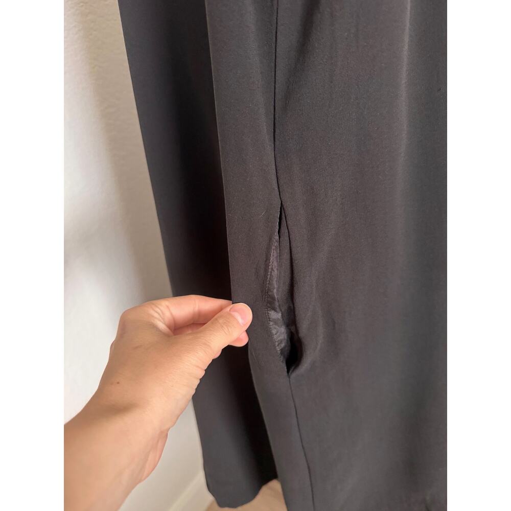 Eileen Fisher | Black Sleeveless Midi Dress XL Scoop Neck Shift Minimalist - Picture 5 of 8